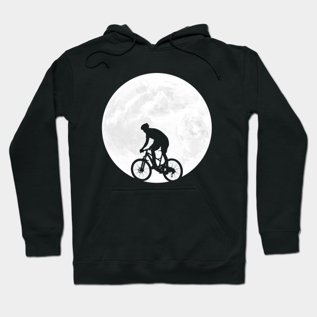 Cyclist Shadow in Full Moon Hoodie by ChapDemo